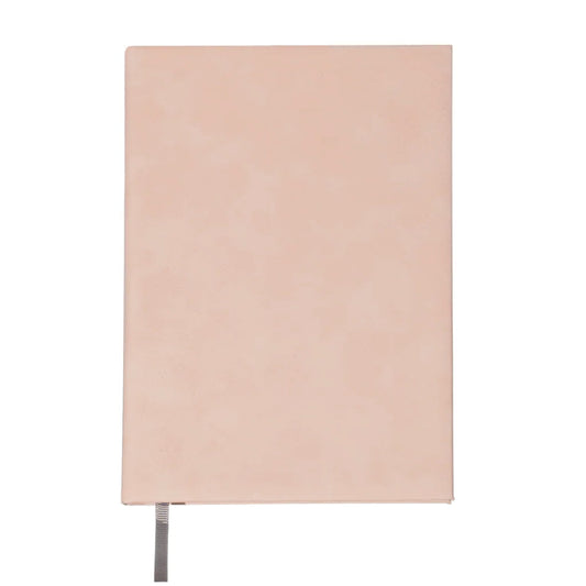 Personalized pale pink and gold laser-engraved daily planner