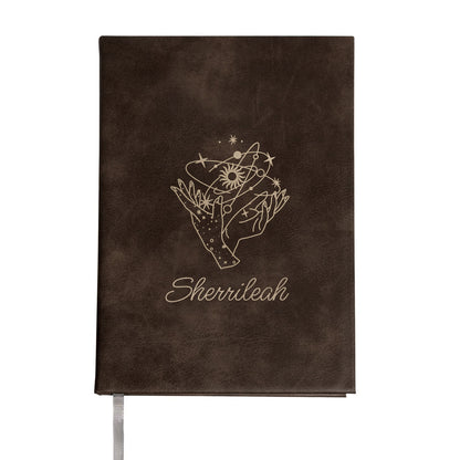 Personalized Vintage Brown & Gold Daily Planner – Undated Custom Journal
