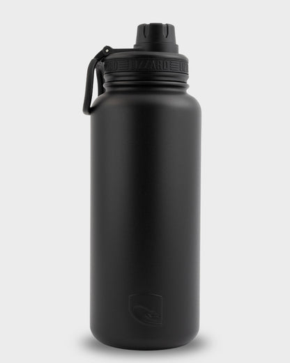 Lizzard 960ml insulated stainless steel flask in black with wide handle